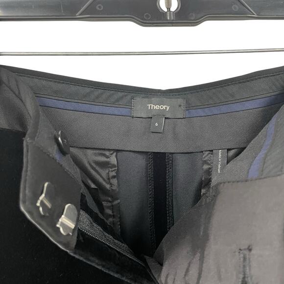 Theory Black Velour Ankle Length Dress Pants Womens 6 - Picture 4 of 8